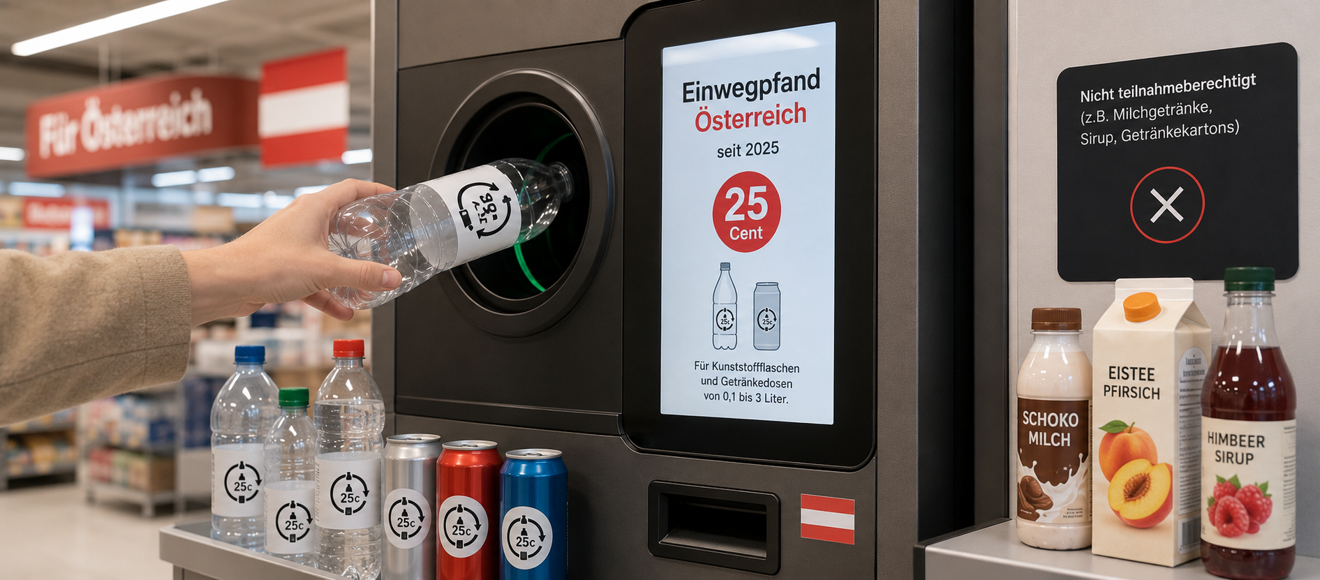 Einwegpfand an der Kassa: 25 Cent richtig abwickeln