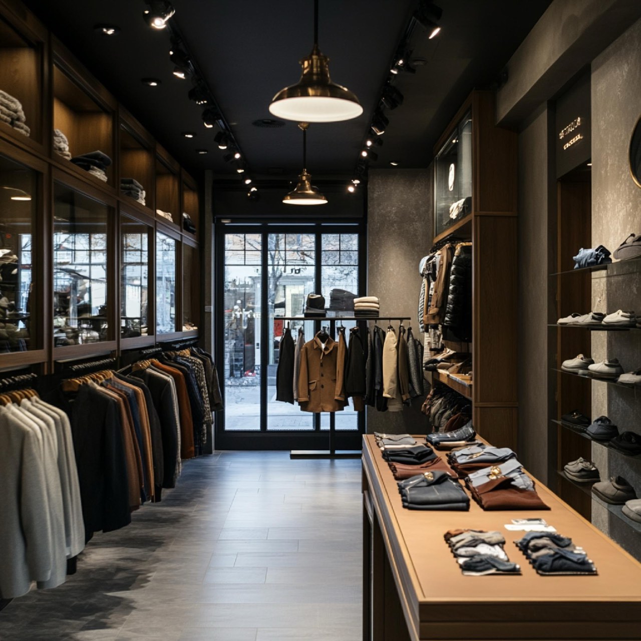 Negozio di moda con appendiabiti